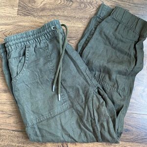 Olive Green high waisted cropped joggers